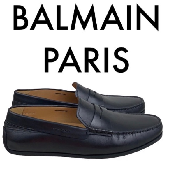 Balmain Other - BALMAIN PARIS MEN’S BLACK LEATHER DRIVER MOCCASINS